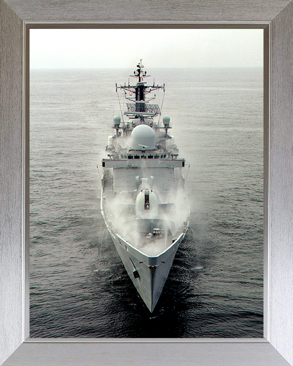 HMS Edinburgh (D97) Photo Print - Pre Wetting 2003 - Royal Navy Type 42 Destroyer Hampshire Prints 10 x 8 Silver Frame No