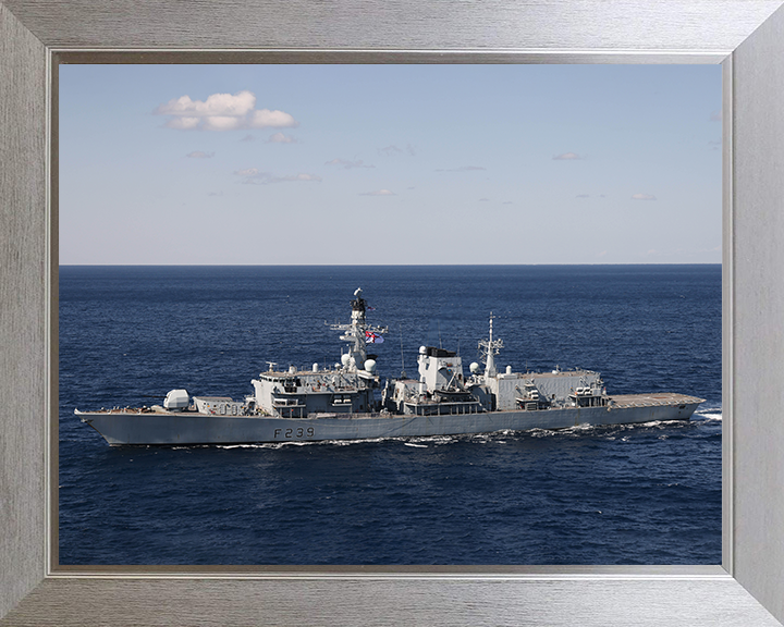 HMS Richmond (F239) Photo Print - Port Beam View - Royal Navy Type 23 Frigate Hampshire Prints 10 x 8 Silver Frame No
