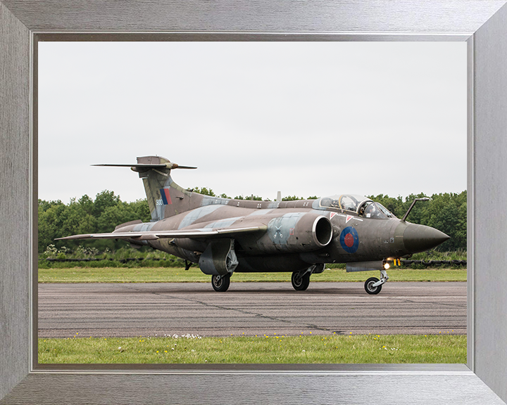 RAF Buccaneer on a runway 2015 Photo Print - Royal Air Force Aircraft Posters, Prints, & Visual Artwork Hampshire Prints 10 x 8 Silver Frame No