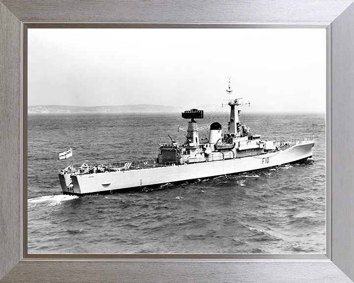 HMS Aurora (F10) Royal Navy Leander Class Frigate Underway Starboard View Photo Print Wall Art Decor Posters, Prints, & Visual Artwork Hampshire Prints 10 x 8 Silver Frame No