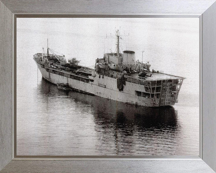 RFA Sir Lancelot (L3029) Photo Print - Port Quarter View - Royal Fleet Auxiliary Round Table Class Ship Hampshire Prints 10 x 8 Silver Frame No