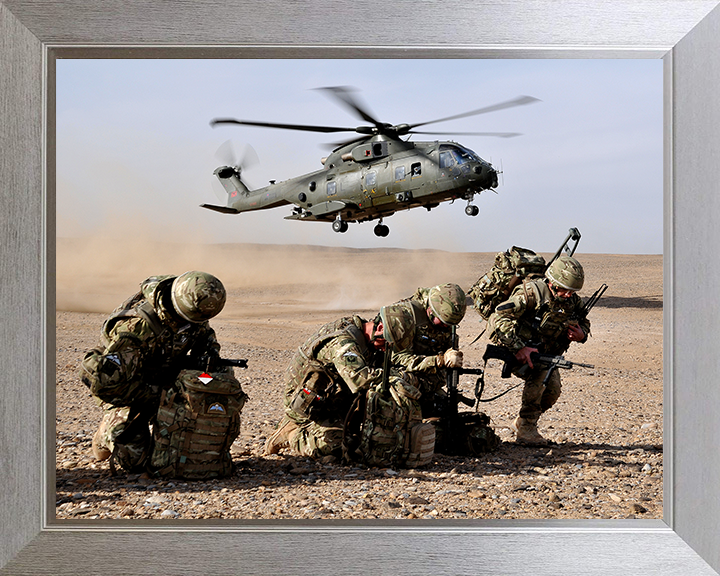 RAF Regiment II Squadron Camp Bastion Photo Print - Royal Air Force Hampshire Prints 10 x 8 Silver Frame No