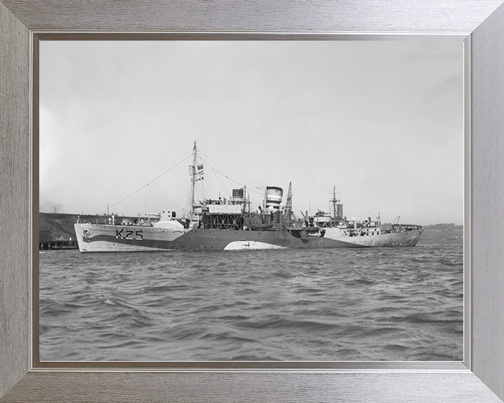 HMS Azalea (K25) Royal Navy Flower Class Corvette Port Side View Photo Print Wall Art Decor Posters, Prints, & Visual Artwork Hampshire Prints 10 x 8 Silver Frame No