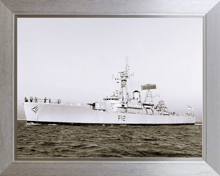 HMS Achilles (F12) Royal Navy Leander Class Frigate Photo Print At Sea Warship Wall Art Posters, Prints, & Visual Artwork Hampshire Prints 10 x 8 Silver Frame No