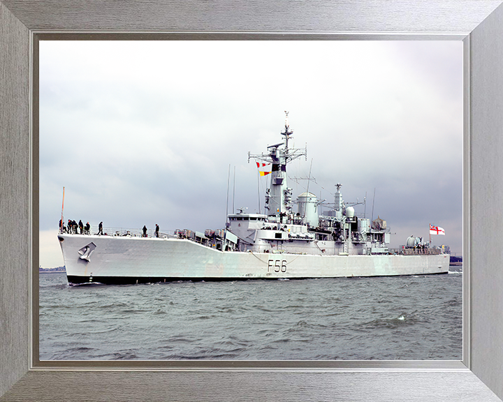HMS Argonaut (F56) Royal Navy Leander Class Frigate Port Side View Photo Print Wall Art Decor Posters, Prints, & Visual Artwork Hampshire Prints 10 x 8 Silver Frame No