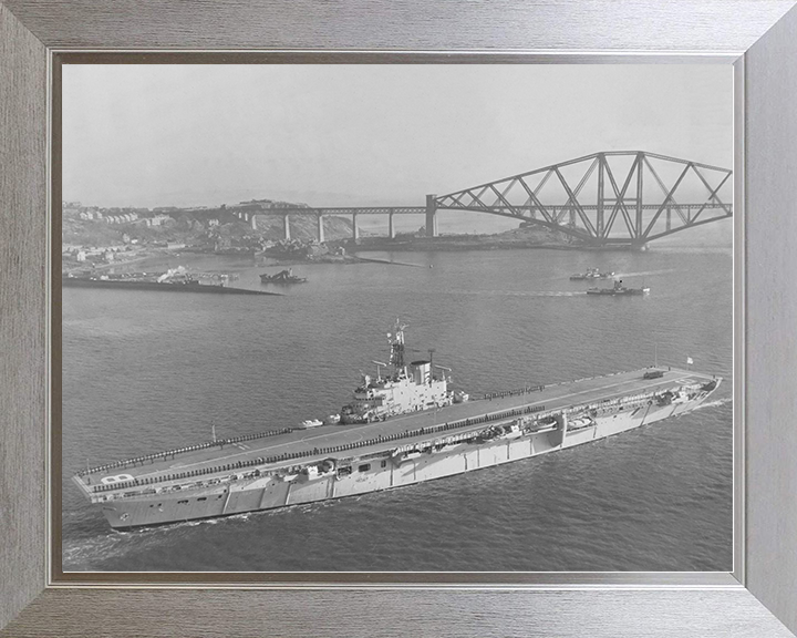 HMS Bulwark (R08) Royal Navy Centaur Class Fleet Carrier Firth Of Forth Photo Print Wall Art Decor Posters, Prints, & Visual Artwork Hampshire Prints 10 x 8 Silver Frame No