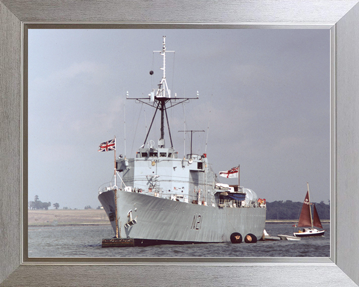 HMS Abdiel (N21) Royal Navy Abdiel Class Minelayer Photo Print Port Bow View Warship Wall Art Posters, Prints, & Visual Artwork Hampshire Prints 10 x 8 Silver Frame No