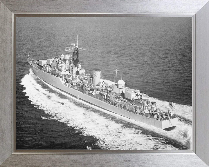 HMS Diana (D126) Royal Navy Daring Class Destroyer High Port Quarter View Photo Print Wall Art Decor Posters, Prints, & Visual Artwork Hampshire Prints 10 x 8 Silver Frame No