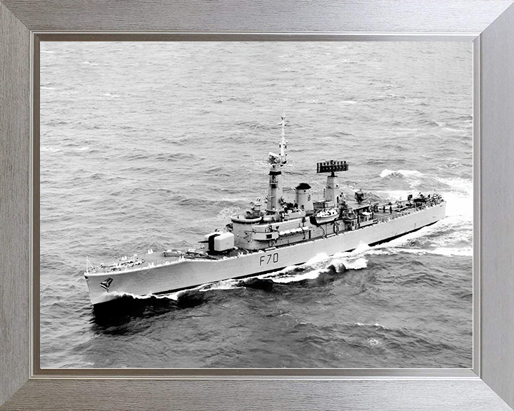 HMS Apollo (F70) Royal Navy Leander Class Frigate Underway Port View Photo Print Wall Art Decor Posters, Prints, & Visual Artwork Hampshire Prints 10 x 8 Silver Frame No