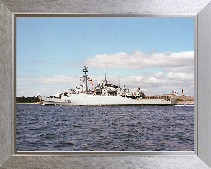 HMS Avenger (F185) Royal Navy Type 21 Frigate Port Beam View Photo Print Wall Art Decor Posters, Prints, & Visual Artwork Hampshire Prints 10 x 8 Silver Frame No