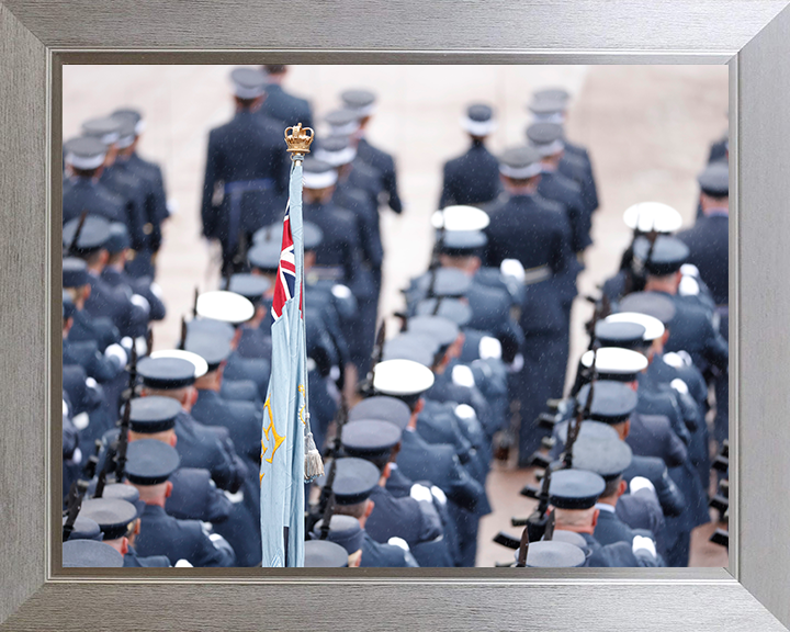RAF Contingent Marching in London 2023 Photo Print - Royal Air Force Posters, Prints, & Visual Artwork Hampshire Prints 10 x 8 Silver Frame No