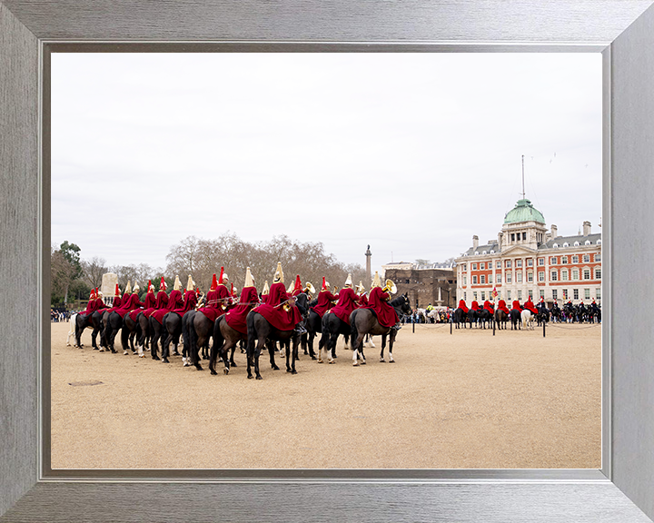 British Army Band of the Household Cavalry Drum Horses on Parade Photo Print Wall Art Military Poster Posters, Prints, & Visual Artwork Hampshire Prints 10 x 8 Silver Frame No