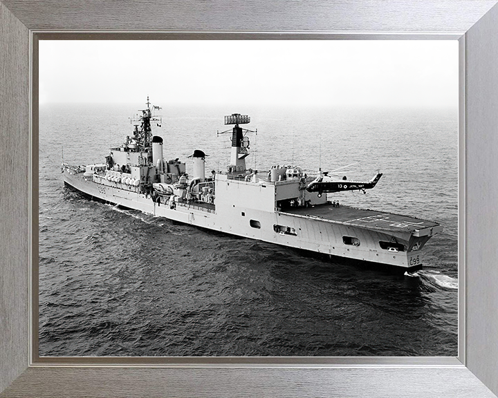 HMS Blake (C99) Royal Navy Tiger Class Light Cruiser Port Quarter View Photo Print Wall Art Decor Posters, Prints, & Visual Artwork Hampshire Prints 10 x 8 Silver Frame No