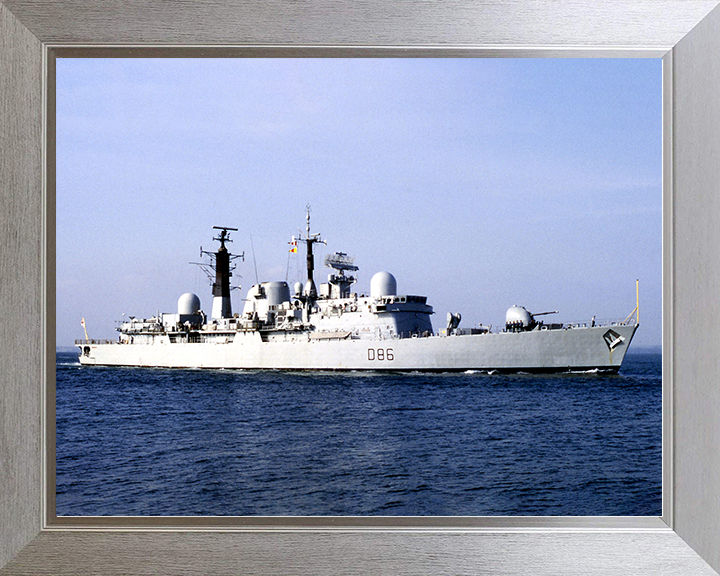 HMS Birmingham (D86) Royal Navy Type 42 Destroyer Starboard View Photo Print Wall Art Decor Posters, Prints, & Visual Artwork Hampshire Prints 10 x 8 Silver Frame No