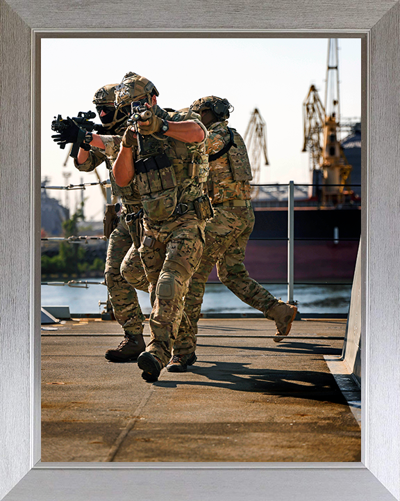 Royal Marines Commando Boarding Team Photo Print Hampshire Prints 10 x 8 Silver Frame No