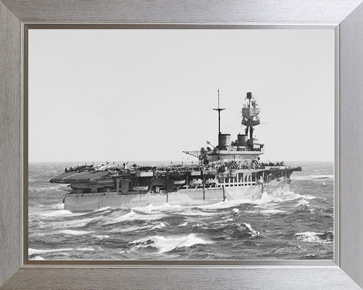 HMS Eagle (94) Royal Navy Eagle Class Aircraft Carrier Underway Photo Print Wall Art Decor Posters, Prints, & Visual Artwork Hampshire Prints 10 x 8 Silver Frame No