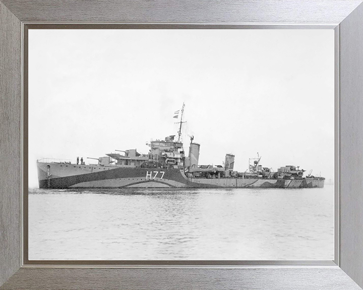 HMS Boreas (H77) Royal Navy B Class Destroyer Port Side View Photo Print Wall Art Decor Posters, Prints, & Visual Artwork Hampshire Prints 10 x 8 Silver Frame No