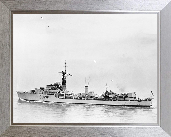 HMS Crossbow (G96) Royal Navy Weapon Class Destroyer Firing Photo Print Wall Art Decor Posters, Prints, & Visual Artwork Hampshire Prints 10 x 8 Silver Frame No
