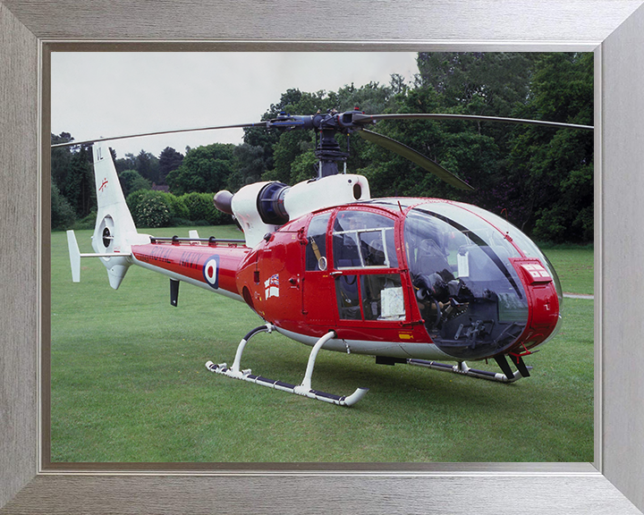 Gazelle Helicopter on the Ground Photo Print - Royal Navy Aircraft Posters, Prints, & Visual Artwork Hampshire Prints 10 x 8 Silver Frame No