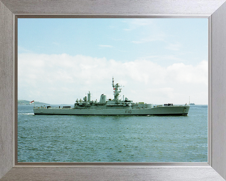 HMS Aurora (F10) Royal Navy Leander Class Frigate Starboard Beam View Photo Print Wall Art Decor Posters, Prints, & Visual Artwork Hampshire Prints 10 x 8 Silver Frame No