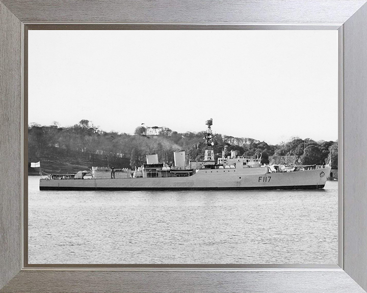 HMS Ashanti (F117) Photo Print - Plymouth Sound 1961 - Royal Navy Tribal Class Frigate Posters, Prints, & Visual Artwork Hampshire Prints 10 x 8 Silver Frame No