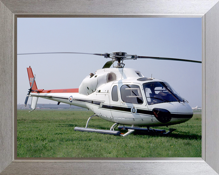 RAF Twin Squirrel HCC1 Helicopter on the Ground Photo Print - Royal Air Force Aircraft Posters, Prints, & Visual Artwork Hampshire Prints 10 x 8 Silver Frame No