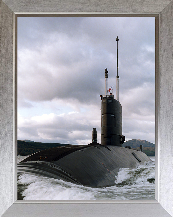 HMS Turbulent (S87) Photo Print - Clyde 1992 - Royal Navy Trafalgar Class Submarine Hampshire Prints 10 x 8 Silver frame No