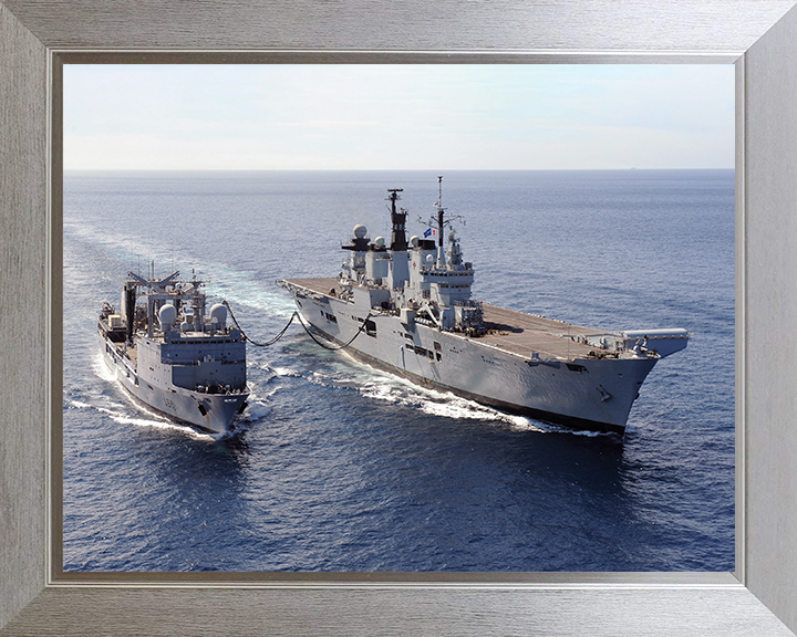 HMS Illustrious (R06) Photo Print - RAS 2013 - Royal Navy Invincible Class Aircraft Carrier Hampshire Prints 10 x 8 Silver Frame No