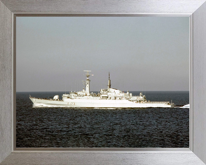 HMS Arrow (F173) Royal Navy Type 21 Frigate Port Beam View Photo Print Wall Art Decor Posters, Prints, & Visual Artwork Hampshire Prints 10 x 8 Silver Frame No