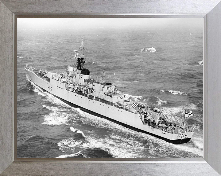 HMS Berwick (F115) Royal Navy Rothesay Class Frigate At Sea Photo Print Wall Art Decor Posters, Prints, & Visual Artwork Hampshire Prints 10 x 8 Silver Frame No