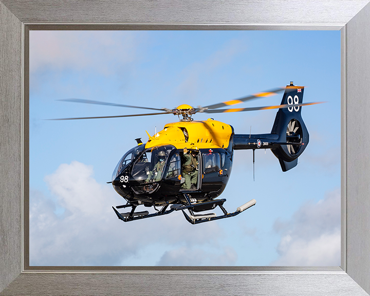 RAF Jupiter Helicopter in flight Photo Print - Royal Air Force Aircraft Hampshire Prints 10 x 8 Silver Frame No