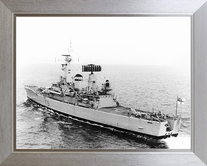 HMS Charybdis (F75) Royal Navy Leander Class Frigate Port Quarter View Photo Print Wall Art Decor Posters, Prints, & Visual Artwork Hampshire Prints 10 x 8 Silver Frame No