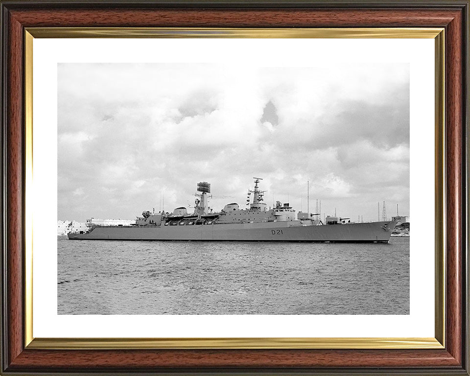 HMS Norfolk (D21) Photo Print - Starboard Beam View - Royal Navy County Class Destroyer Hampshire Prints 10 x 8 Classic Frame Yes