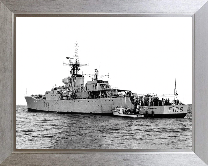HMS Londonderry (F108) Photo Print - Florida 1964 - Royal Navy Rothesay Class Frigate Hampshire Prints 10 x 8 Silver Frame No