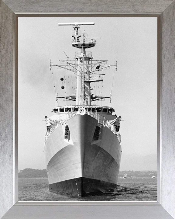 HMS Antelope (F170) Royal Navy Type 21 Frigate Low Bow View Photo Print Wall Art Decor Posters, Prints, & Visual Artwork Hampshire Prints 10 x 8 Silver Frame No