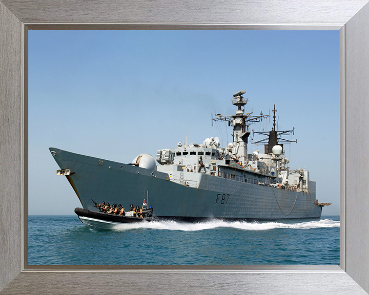 HMS Chatham (F87) Photo Print - Iraqi 2008 - Royal Navy Type 22 Frigate Posters, Prints, & Visual Artwork Hampshire Prints 10 x 8 Silver Frame No
