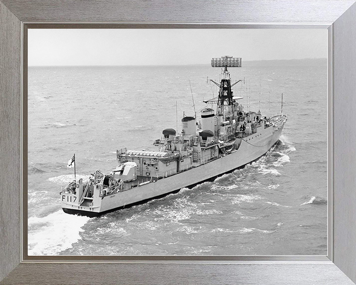 HMS Ashanti (F117) Royal Navy Tribal Class Frigate Starboard Quarter View Photo Print Wall Art Decor Posters, Prints, & Visual Artwork Hampshire Prints 10 x 8 Silver Frame No