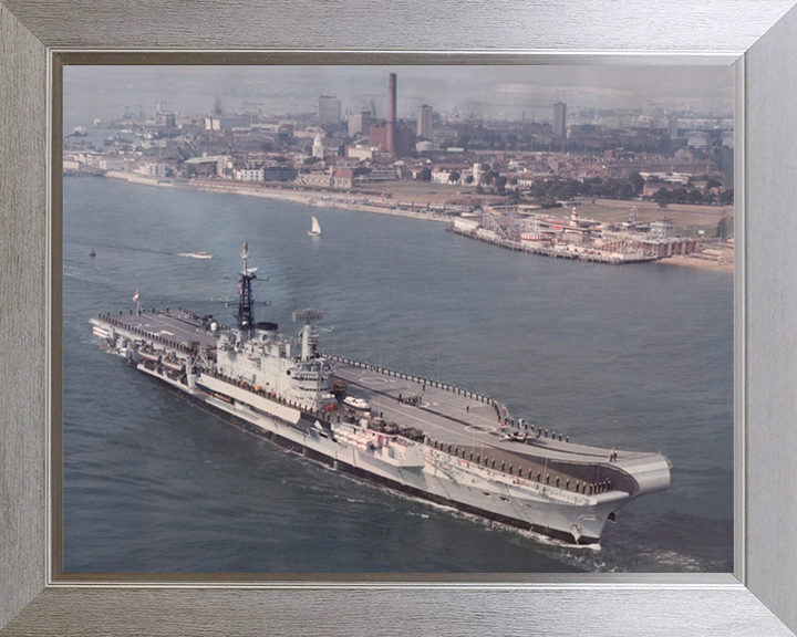 HMS Hermes R12 Royal Navy Centaur class Aircraft carrier Photo Print or Framed Print - Hampshire Prints