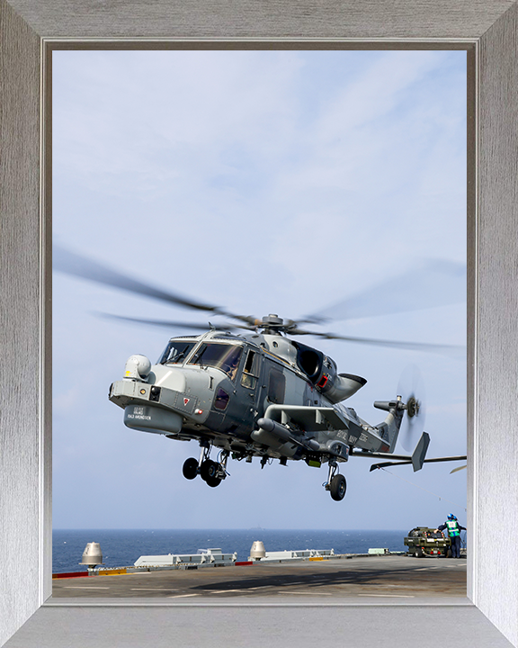 Wildcat helicopter from 815 NAS 2025 Photo Print - Royal Navy Aircraft Hampshire Prints 10 x 8 Silver Frame No