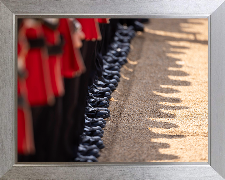 Welsh Guards Boots on Parade in London Photo Print - British Army Hampshire Prints 10 x 8 Silver Frame No