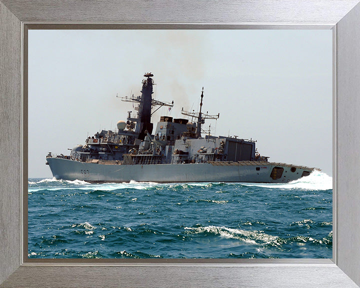 HMS St Albans (F83) Photo Print - Low Port View - Royal Navy Type 23 Frigate Hampshire Prints 10 x 8 Silver Frame No