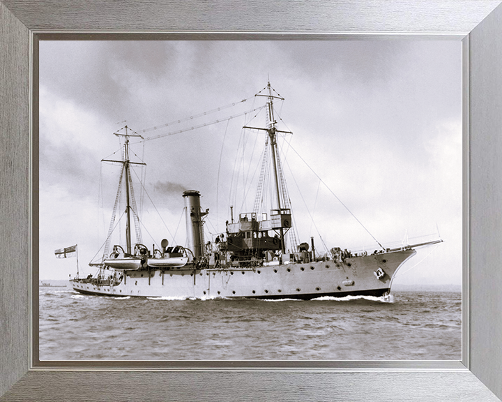 HMS Adamant (1911) Royal Navy Submarine Depot ship Photo Print Starboard View Wall Art Posters, Prints, & Visual Artwork Hampshire Prints 10 x 8 Silver Frame No
