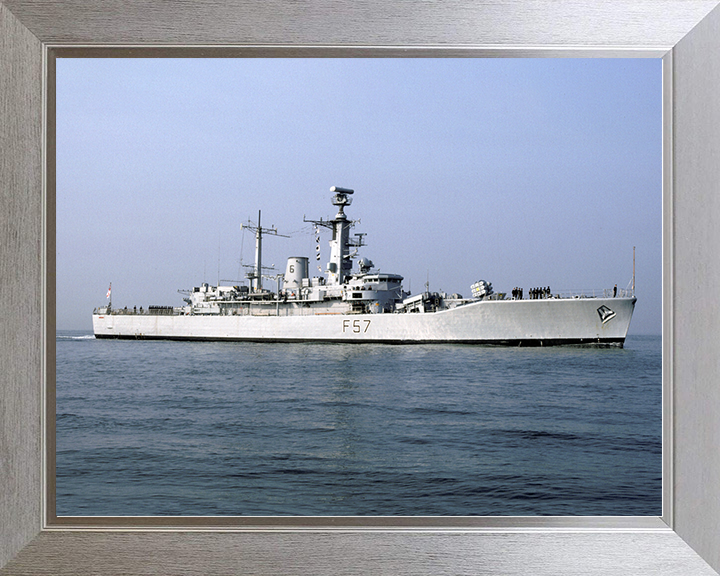 HMS Andromeda (F57) Royal Navy Leander Class Frigate Entering Port Photo Print Wall Art Decor Posters, Prints, & Visual Artwork Hampshire Prints 10 x 8 Silver Frame No