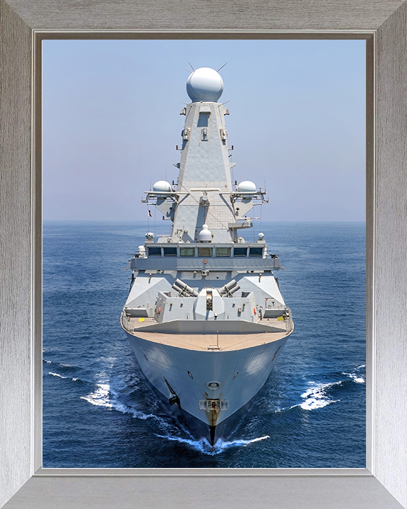 HMS Duncan (D37) Royal Navy Type 45 Destroyer High Bow View Photo Print Wall Art Decor Posters, Prints, & Visual Artwork Hampshire Prints 10 x 8 Silver Frame No