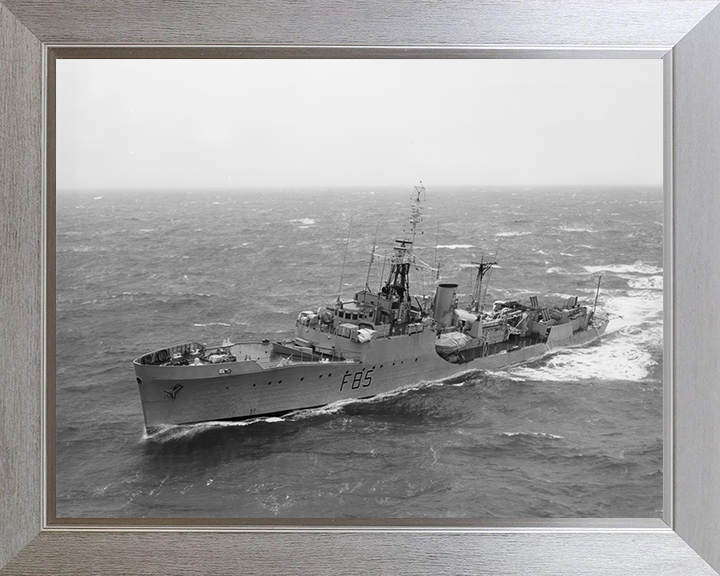 HMS Keppel (F85) Photo Print - At Sea - Royal Navy Blackwood Class Frigate Hampshire Prints 10 x 8 Silver Frame No