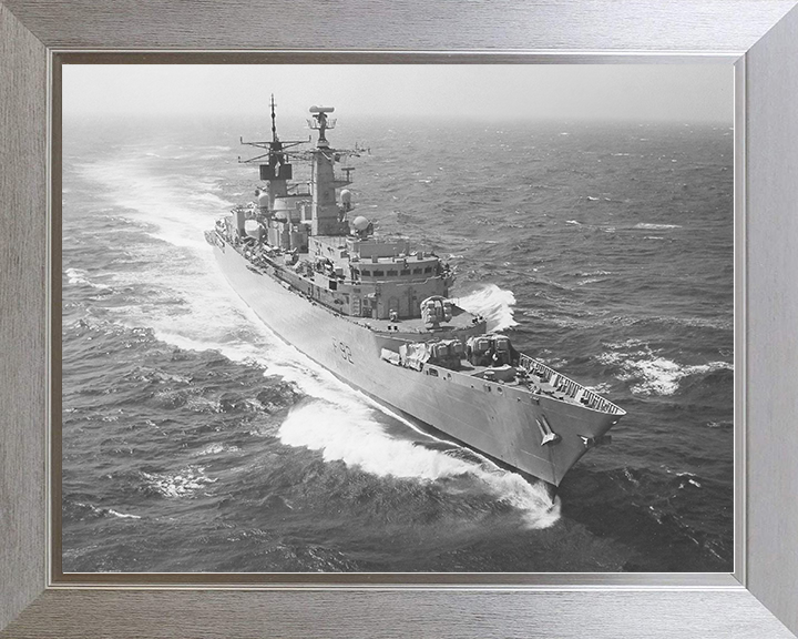 HMS Boxer (F92) Royal Navy Type 22 Frigate High Starboard Bow View Photo Print Wall Art Decor Posters, Prints, & Visual Artwork Hampshire Prints 10 x 8 Silver Frame No
