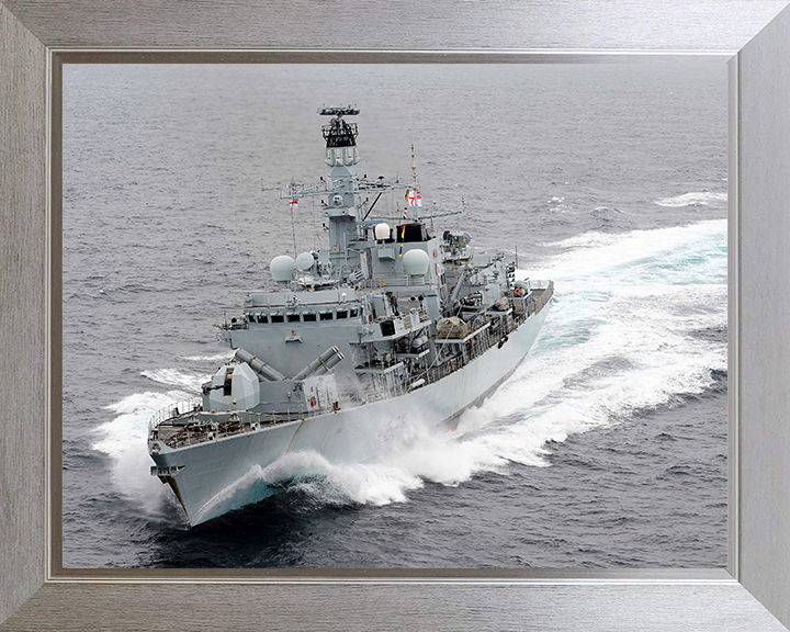 HMS Montrose (F236) Photo Print - At Sea 2012 - Royal Navy Type 23 Frigate Hampshire Prints 10 x 8 Silver Frame No