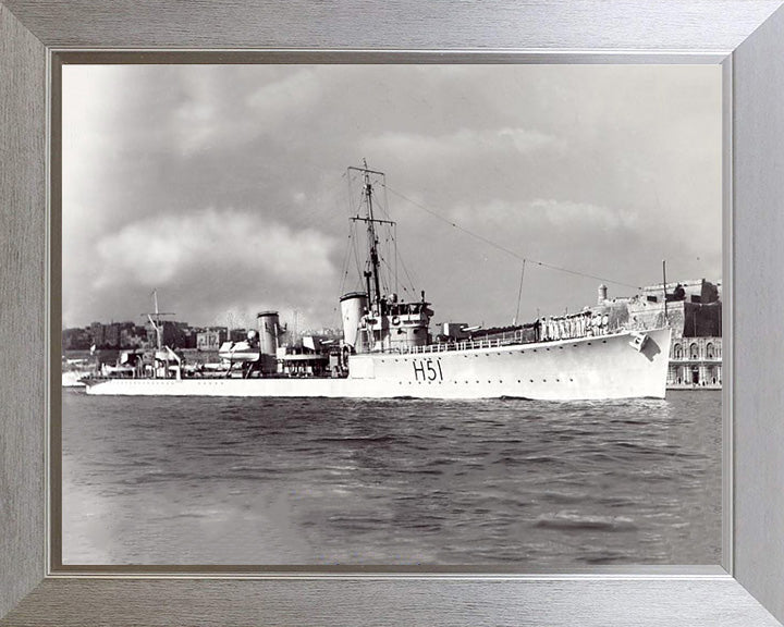 HMS Scout (H51) Photo Print - Underway - Royal Navy S Class Destroyer Hampshire Prints 10 x 8 Silver Frame No