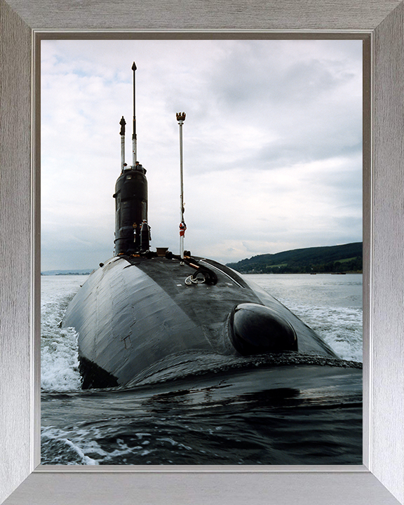 HMS Torbay (S90) Photo Print - Clyde 1993 - Royal Navy Trafalgar Class Submarine Hampshire Prints 10 x 8 Silver Frame No