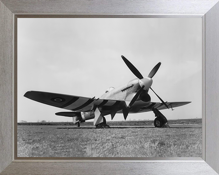 RAF Hawker Tempest V on the Ground Photo Print - Royal Air Force Aircraft Hampshire Prints 10 x 8 Silver Frame No